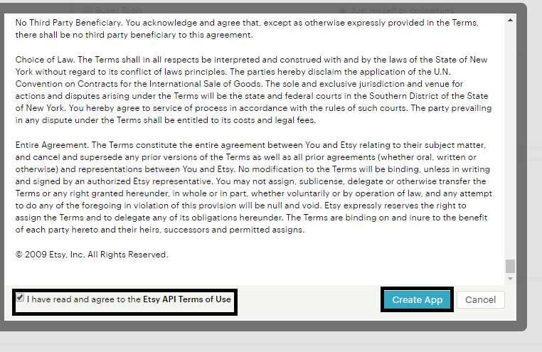 etsy accept agreement developer