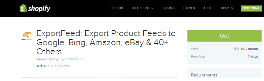 shopify app by exportfeed