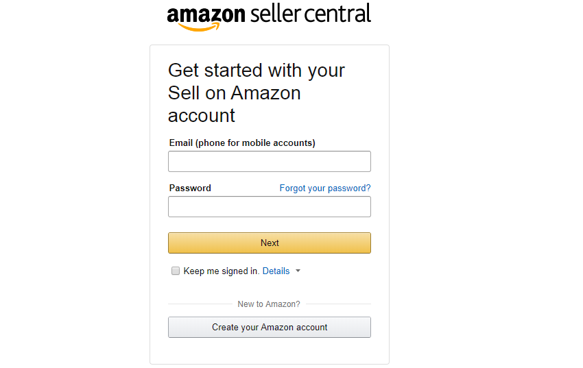 registering on Amazon