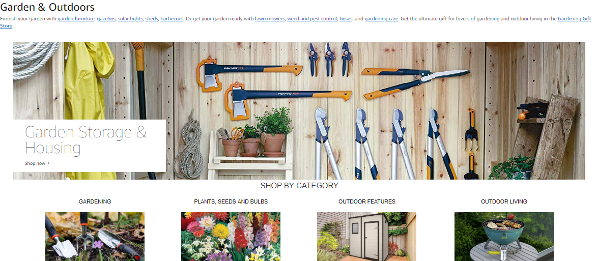 amazon uk garden categories