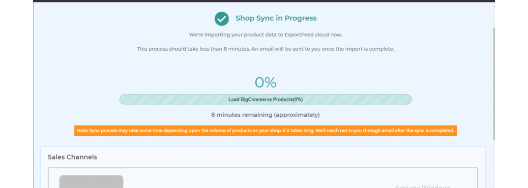 bigcommerce shop sync complete