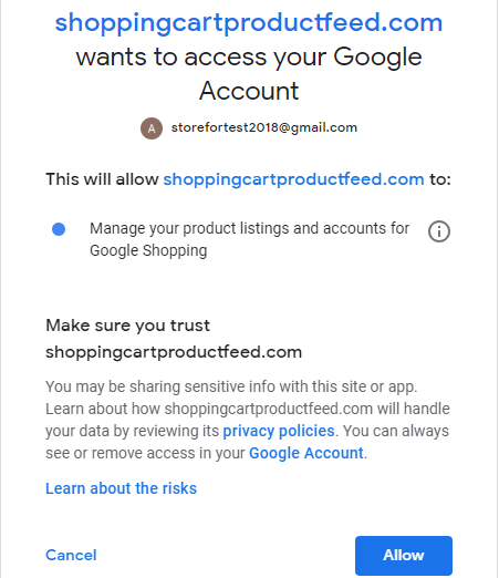google login for automatic connection