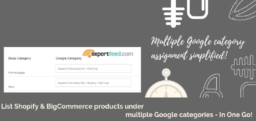 Shopify BigCommerce products under different Google categories