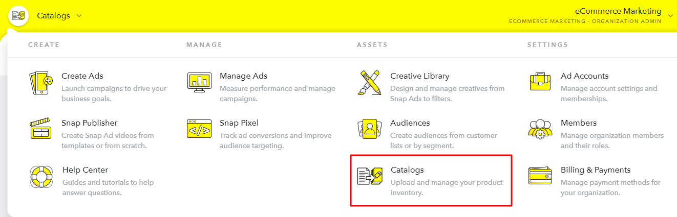 snapchat product catalogs
