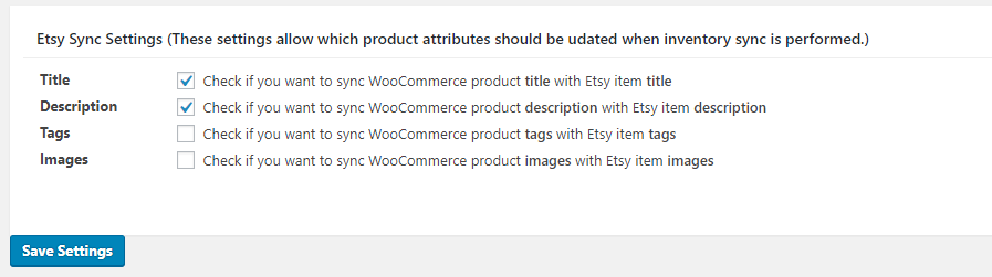 Etsy inventory sync settings