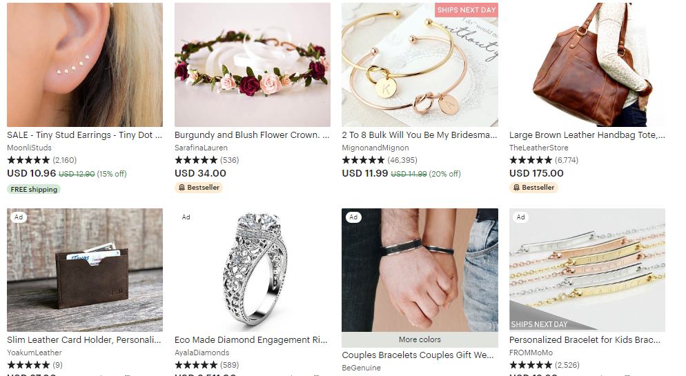 etsy jewelry category
