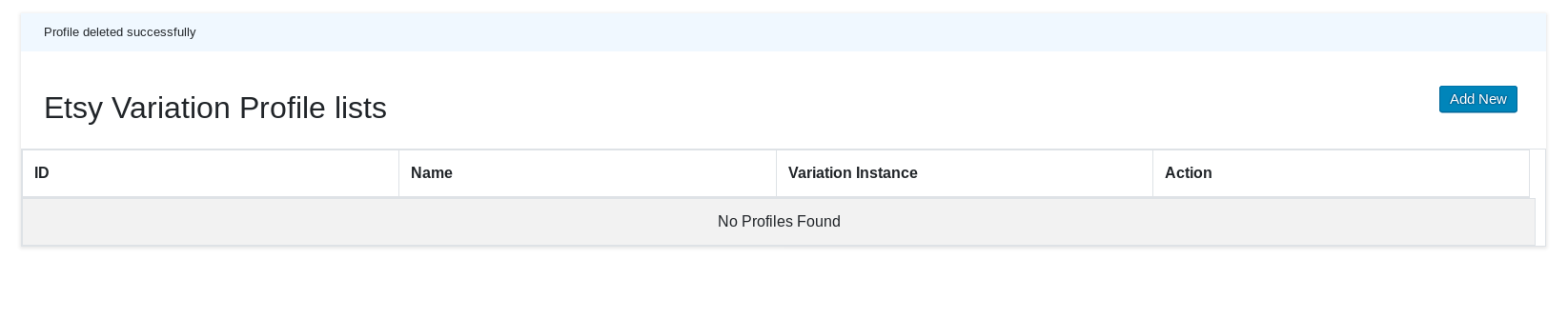 Variation Profile Create New